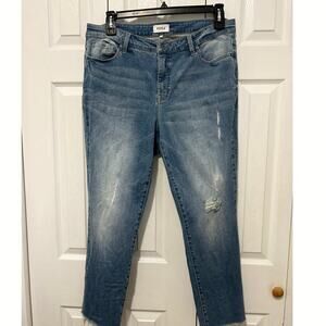 Pistola Skinny Distressed Raw Hem Jeans Size 16W